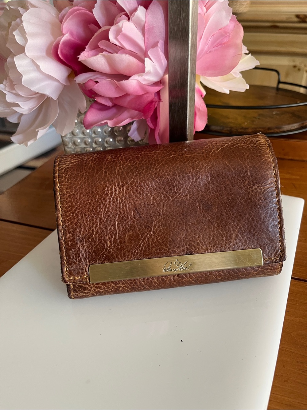 Patrica Nash Brown Leather Wallet with Gold Accent